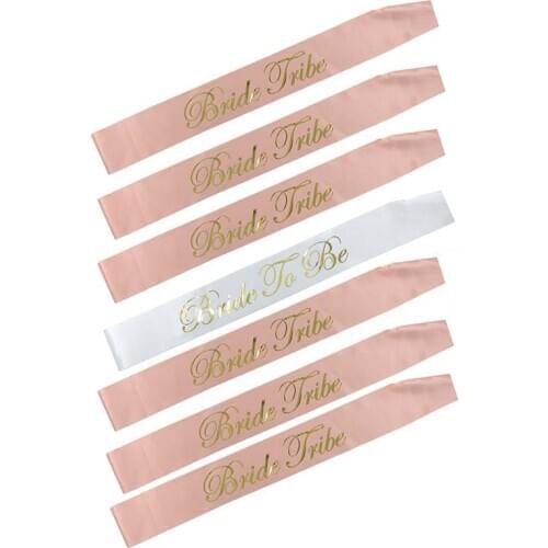 Hen Party Bride to Be Sash Hen Do Sash Decoration Pink Team Bride for Bachelorette Party Bridal Shower Gold Letter HW66