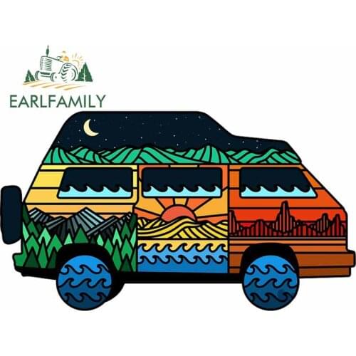 EARLFAMILY 13cm x 7.6cm For Camper Travel Motorcycle Car Stickers Air Conditioner Decal Waterproof Suitable for RV for VAN RV