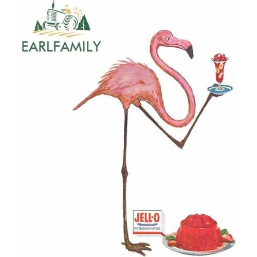 EARLFAMILY 13cm x 9.6cm for Jello Flamingo Photo Car Truck Decal DIY Stickers Bumper Decoration Waterproof for Vehicle Bumper