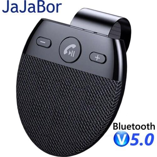JaJaBor Wireless Car Bluetooth 5.0 Speakerphone Handsfree MP3 Player Multipoint Connection Support Siri Voice Sun Visor Car Kit
