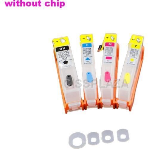 CISSPLAZA 4pcs refillable Ink cartridge compatible for HP 903 904 905 for HP OfficeJet 6950 6956 OfficeJet Pro 6960 6970 no chip