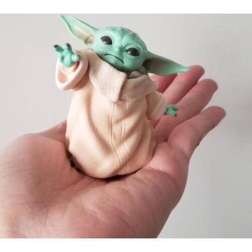 Kawaii Baby Yoda Grogu Action Figure Dolls Toy Collection The Cute Yoda Figure Dolls Toy Birthday Gifts for Kids
