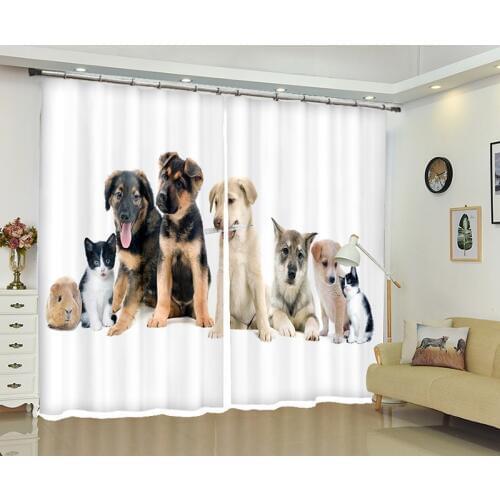 Customizable Blackout Curtains dog tiger 3D Print Window decorate Drapes For Living room Bed room Office Hotel Wall Tapestry