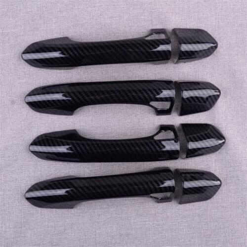 New 8Pcs/Set Carbon Fiber Style Exterior Smart Door Handle Cover Trim Fit for Ford Fusion Mondeo 2018 2017 2016 2015 2014 2013