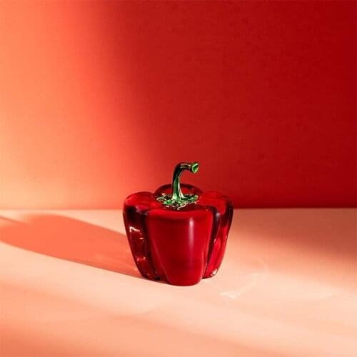 New Trend Colorful Crystal Chili Crystal Bell Pepper Home Office Desktop Fashion Decoration Accessories Personalized Gift