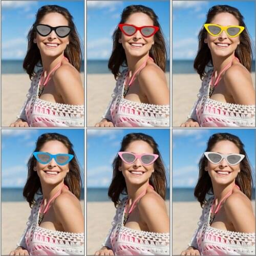 Vintage Cat Eye Goggles Sunglasses Women Sexy Triangle Retro Outdoor Small Sun Glasses Men Fashion Street Eyewear Female UV400