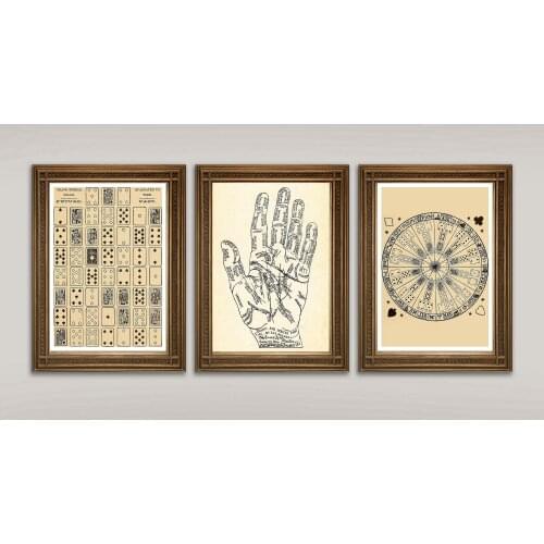 Fortune Teller Prints: Vintage Mystic Cards et Palm Reader Art
