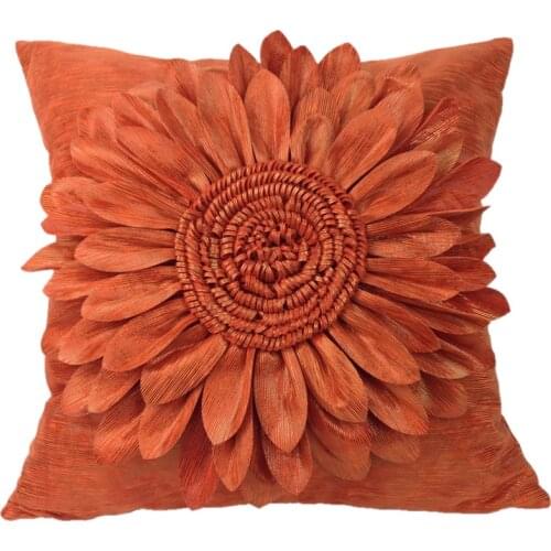 Pink Luxury Square Decorative Cushion Cover for Sofa,45cm*45cm,Thick Handmade Sun Flower Cushion Cover,Throw Pillow Case Cover