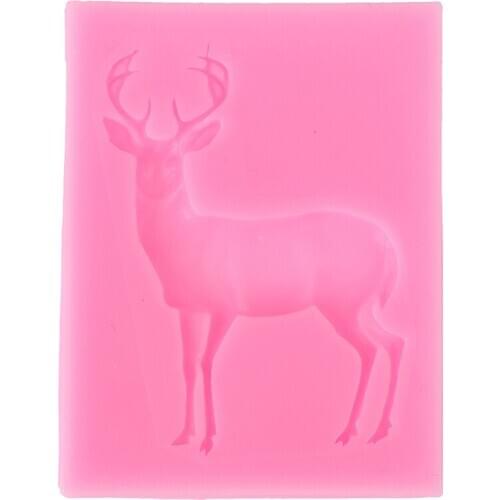 Christmas Deer Elk Shape Fondant Mould 3D Cake Chocolate Silicone Mold Tool