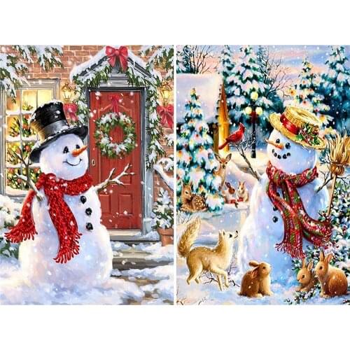 Christmas Village Pre-Printed 11CT Cross Stitch Full Kit Embroidery DMC Threads Craft Hobby Handmade Painting Mulina Counted