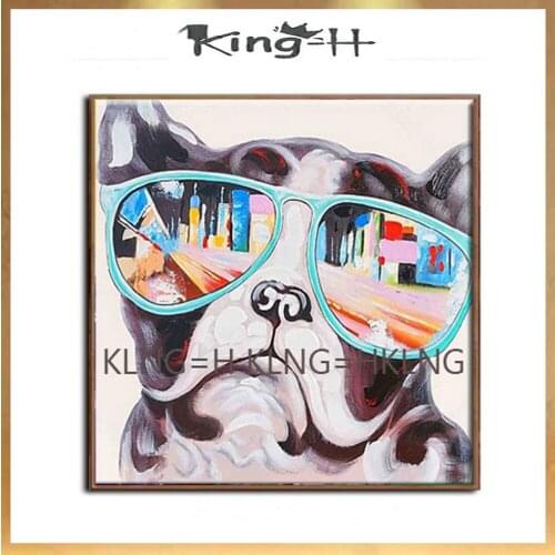 Hand-painted oil paintings take glasses of sprouting dog knife modern abstract painting decorative wall art hall hotel large mur