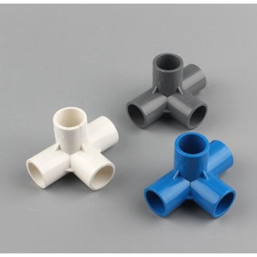 3pcs 20mm PVC Pipe Connector 3D 4 way Connector PVC Connector Garden Water Connectors Agriculture Gardening Tools And Equipment