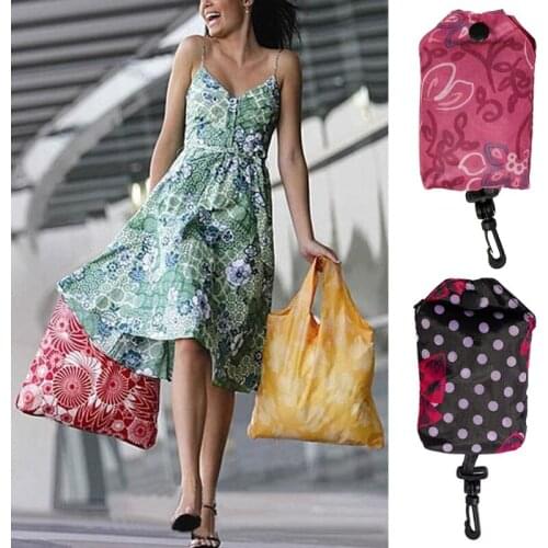 New Big Size Thick Nylon Large Tote Reusable Polyester Portable Shoulder Womens Handbags Folding Pouch Shopping Bag Foldable