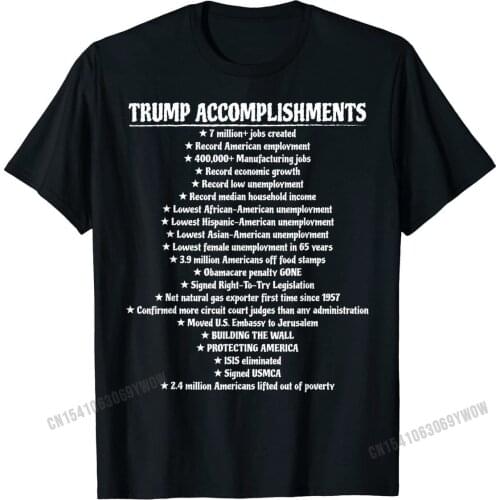 Trump Accomplishments Promises Made Promises Kept Pro Trump T-Shirt Party T Shirts Prevalent Cotton Men Tops Shirts Normal