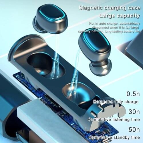 TWS Bluetooth Earphone 5.0 Wireless Earbud Gaming Headphones TWS-201 Touch Control Sports Waterproof Stereo With Charging Case
