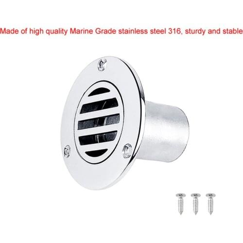 316 Stainless Steel Floor Drain Wear Resistant Corrosion Resistant Strong for Boat Deck Drainage Bathroom Yacht Hardware 37mm