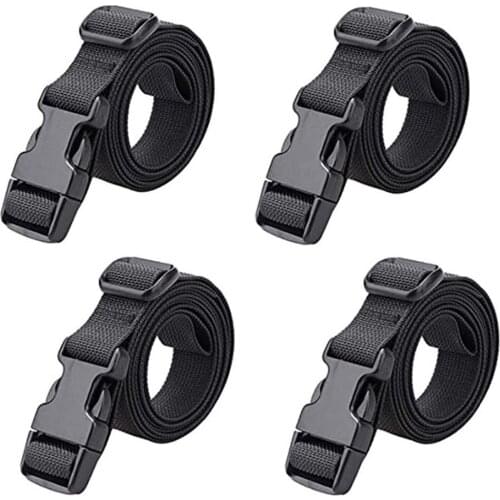 4pcs Travel Suitcase Tie Down Quick-release Buckle Luggage Straps Accessories Heavy Duty Non-Slip Black Adjustable Belt Packing