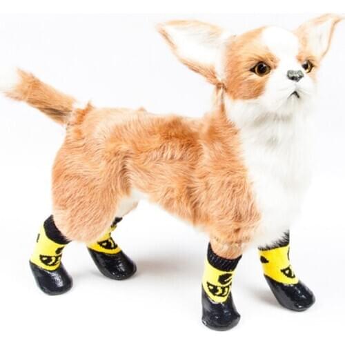 4pcs Outdoor Waterproof Nonslip Anti-stain Dog Cat Socks Booties Shoes Wth Rubber Sole Pet Paw Protector For Small Large Dog