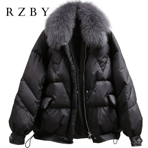 4XL Winter Coat Women Thick Warm Parkas Female Outerwear Women Fake fur collar Oversize Female Warm Elegant Coat Jacket RZBY209