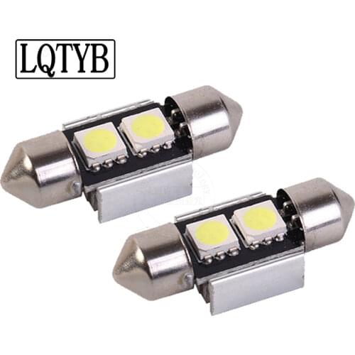 10pcs decoding double tip 5050 2SMD 31MM car LED reading light license plate light LED car roof light