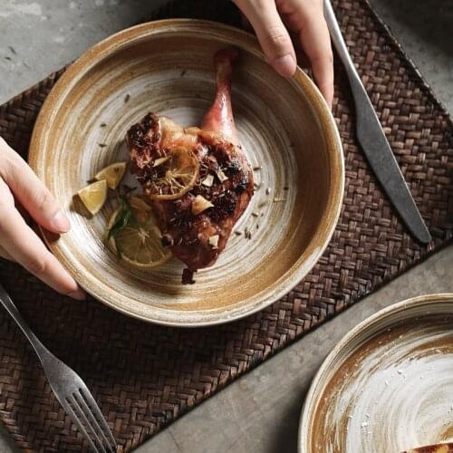 8 inch stoneware noodle bowl home creative personality large ramen dessert salad bowl Japanese ceramic thick tableware CE / EU