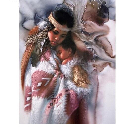 Diamond embroidery Indian Mom Baby woman cross stitch kits full Diamond Painting,Mother and children 5d diamond Mosaic A2087