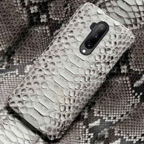 Genuine Python Leather phone case for Oneplus 7T 7 Pro 6 6T 7TPRO Luxury Snakeskin Black Cover For One Plus 7T Pro 5 5T 7 Nord