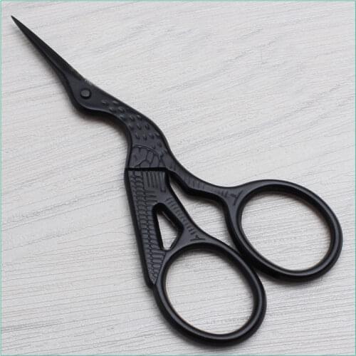 Black Crane 9.3cm Stainless Steel Zigzag Scissors DIY Craft Scissors Sew Diamond Painting Scissors Sewing Machine Accessories C