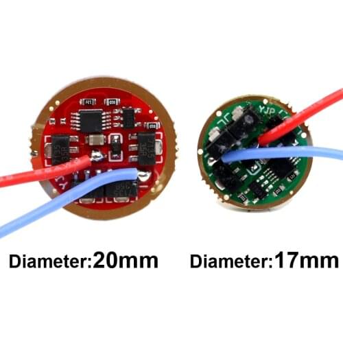 Dia. 17mm 20mm LED Driver AMC7135*6 Stepless Dimming Driver T6 L2 U2 XPL SST20 SST40 Flashlight Circuit Board with mode memory
