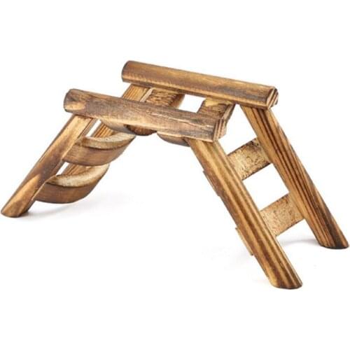 Pet Hamster Mouse Bird Wooden Bridge Climbing Ladder Exercise Game Stairs Toys