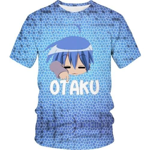 OTAKU 3D Printed T-Shirt Anime Lucky Star Streetwear Men Women Fashion O-Neck T Shirt Harajuku Oversize Tees Tops Unisex Tshirts