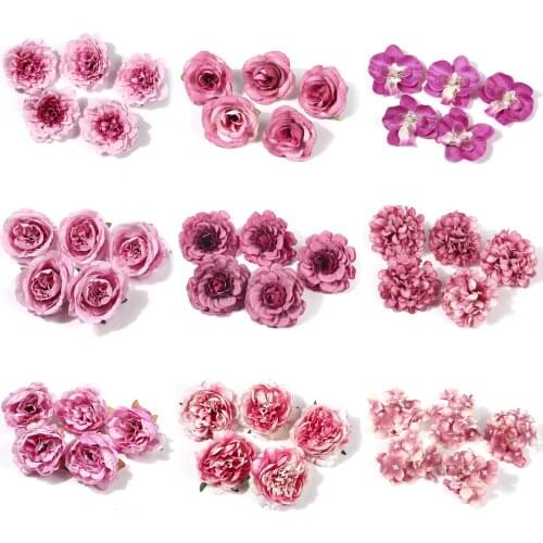 10PCS DIY Artificial Rose Flowers Head Baby Birthday Letters Gift Party Wedding Background Decoration Creative Event Home Decor