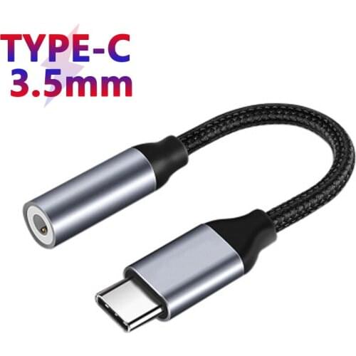 Type-C to 3.5mm AUX Headphones Adapter For Huawei mate 20 P30 pro Xiaomi Mi 8 9 SE Type C To 3.5 Jack Earphone Audio cable