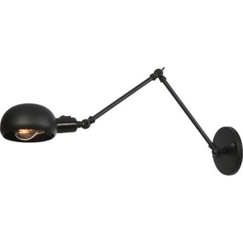Classic Retro Swing Arm Wall Lamp Iron Industrial Personality Decorative Up Down Reading Lamp Wall Led Light with Switch Black