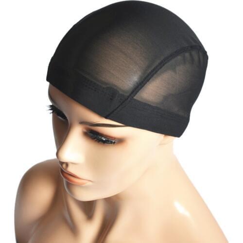 Black Mesh Dome Cap Breathable Glueless Stretchable Spandex Weave Cap For Making Wig Spandex Dome Caps
