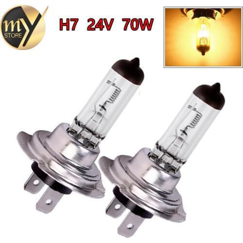2pcs H7 24V 70W 4300K Yellow Fog Halogen Bulb light running Car Head Light Lamp car styling car light source parking day