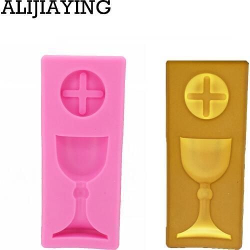M1233 DIY Cake Tool Charlice cup Baptism Trophy Silicone mold Mould Romantic communition cup Cake Baking Icing Ice