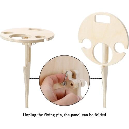 Mini Foldable Outdoor Wine Table With Round Desktop Portable Folding Wine Table For Outdoor Travel Beach Garden Furniture