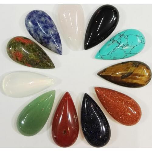 Fashion Natural stone cab cabochon mixed 15x30MM water drop bead for jewelry making accessories 12Pcs/lot Free shipping No hole