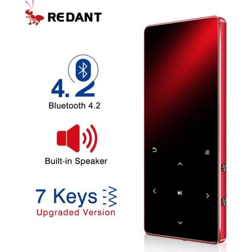 REDANT MP3 Player with Bluetooth Speaker Touch key Built-in 8GB 16GB HiFi Metal Mini Portable Walkman with radio FM recording