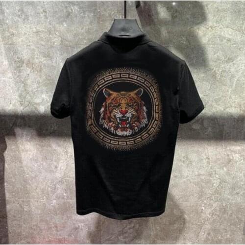 Hot drilling Mens Hip Hop New Fashion MenS High Quality polo Casual Rhinestone design polo shirts