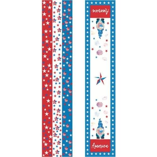 American Flag Independence Day Table Runner Strip and Star Print 4Th of July Patriotic Memorial Day Kitchen Dining Table