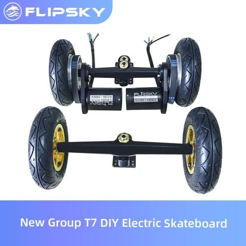 New Group T7 DIY Electric Skateboard 15.22“Double Kingpin Trucks and 6374/6384/63100 190KV D shaft Motor Kits (Dual Drive)