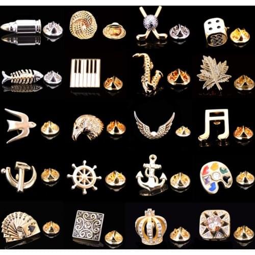 Summer new copper plated 18K Gold luxury crystal enamel Retro Pattern Gold Brooch mens Lapel Pin scarf hat backpack Badge