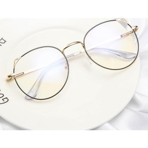 Computer Glasses Eye-wear Frame Anti Blue Light Game Glasses Anti Glare Eyeglasses Frame Round Clear Lens Glasses