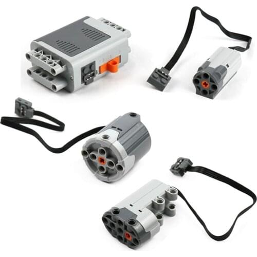 Bulk MOC Motorcycle Accessories Technical Parts Electric Power Functions Battery Box MEDIUM MOTOR DIY Sets RC Receiver Technik