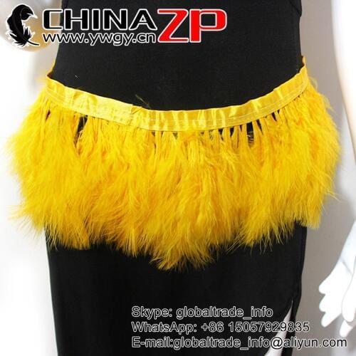 Wholesale in CHINAZP Factory 10yards Selected Good Quality Dyed Yellow Fluff Turkey Marabou Feathers Trim