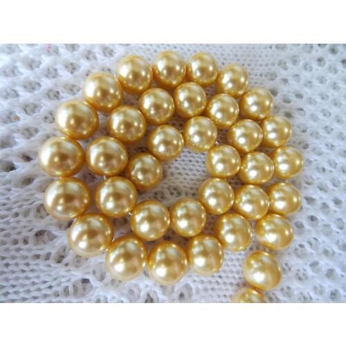 New For Necklace&Bracelet 12mm Yellow South Shell Sea Pearl Loose Beads DIY Gifts For Women Girl Jewelry Making Design 16inch