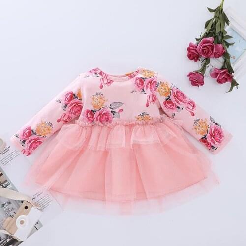 2021 fashion princess dress baby and toddler dress girls long sleeve printed dress cute girl clothes party birthday dress