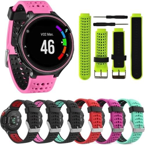 Watch Band Silicone Replacement Watchstrap For Garmin Forerunner 235 220 230 620 630 735 Bracelet Sport Wristband with tools
